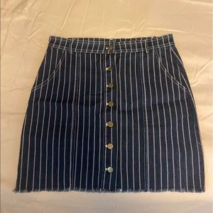 Medium blue, white stripe skirt! Cute for the summer!